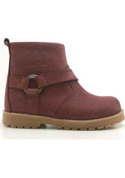 Rakerplus Hakiki Deri Fermuarlı Kürklü Unisex Bebek Bot Bordo