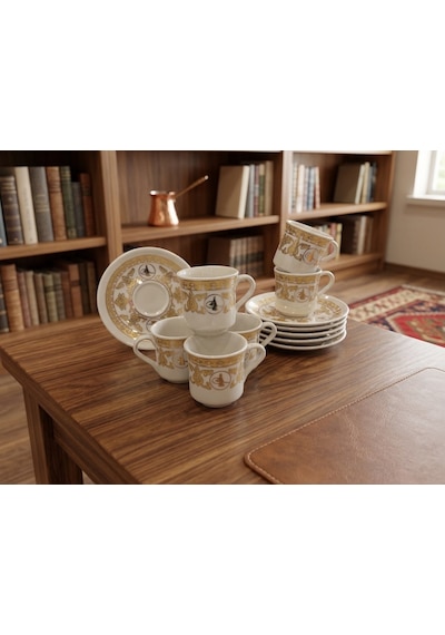 Aryıldız Cousine&culture Sema Desen6 12 Parça 6 Kişilik Kahve Fincan Takımı - 90 Ml Diğer