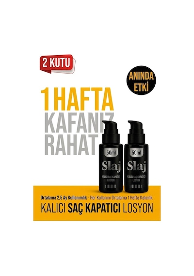 Seyrek Saç Kapatıcı Kalıcı Losyon - Saç Kapatıcı Dolgunlaştırıcı Sıvı Krem Anında Hacimli Doğal Görünüm 50ml X 2 Adet