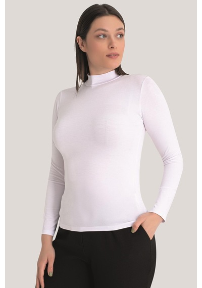 Arma Yıldız Kadın Beyaz Balıkçı Yaka Uzun Kollu Body 3 Adet Beyaz