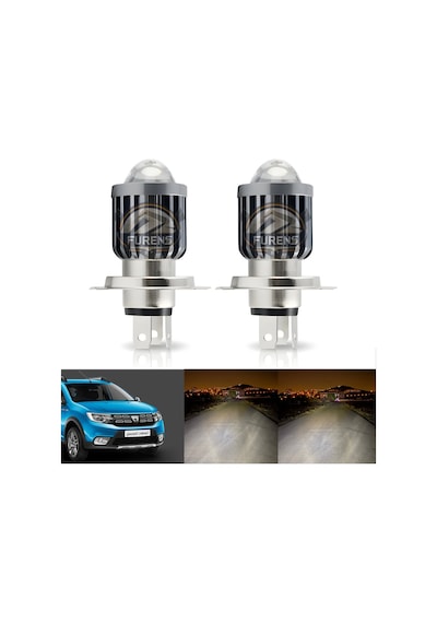 Dacia Sandero Için Uyumlu Şimşek Etkili Mercek Led Xenon Oto Ampulu Tek Renk Beyaz