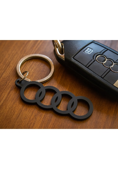 Audi Anahtarlık Siyah A1 A3 A4 A5 A6 A8 Q3 Q2 Q7 3d Plastik