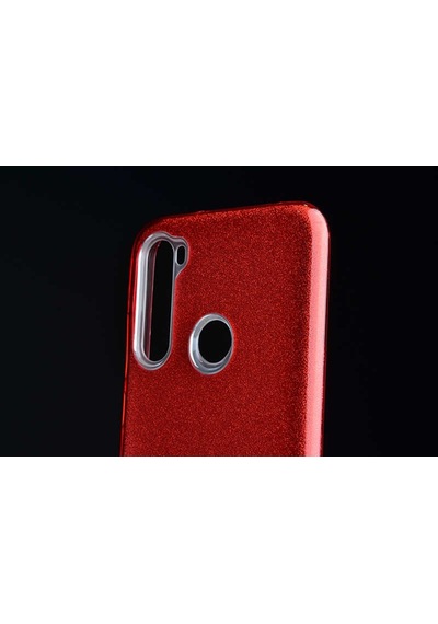 Noktaks - Redmi Note 8 Uyumlu Kılıf Koruyucu Simli Shining Silikon - Mor - T10920