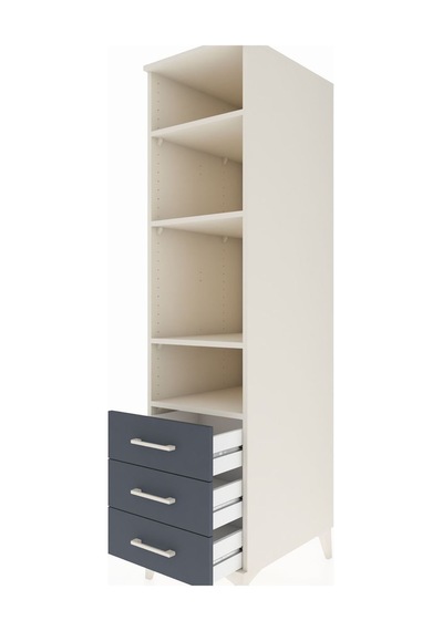 Kronos Dolap 4 Raflı 3 Çekmeceli 44x59x182 Aytaşı-antrasit Aytaşı
