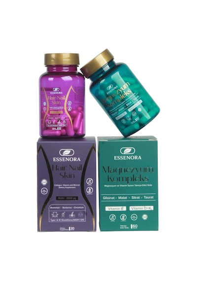 Magnezyum Kompleks 60 Kapsül + Hair Nail Skin Kolajen Biotin 30 Kapsül 2'li Set