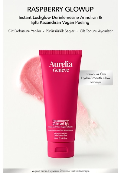 Raspberry Glowup Instant Lushglow Vegan Exfoliator Cildi Derinlemesine Arındıran & Işıltı Kazandıran Vegan Peeling 100 ML