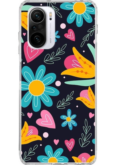 Xiaomi Poco F3 İle Uyumlu 1mm Slim Fit Retro Renkler 1 Baskılı Şeffaf Kılıf Şeffaf