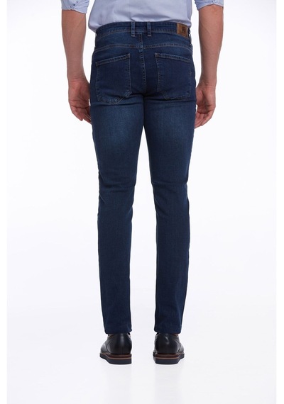 Hatemoğlu Lacivert Slim Fit Düşük Bel Düz Paça Basic Kot Pantolon Lacivert