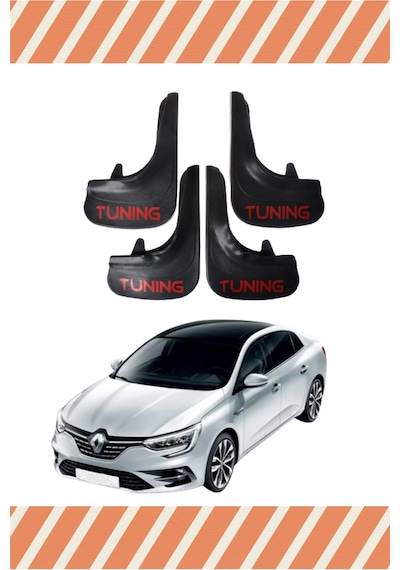 Renault Megane 4 Sd 2016-2021 Tunıng Yazılı 4'Lü Tozluk Çamurluk