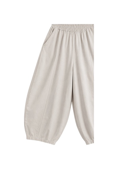 Vadon 1035 Kadın %100 Pamuk Gabardin Balon Paça Lastikli Bel Pantolon Taş