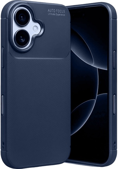 Apple İphone Uyumlu 17 Auto Focus Karbon Kapak - Lacivert Renk