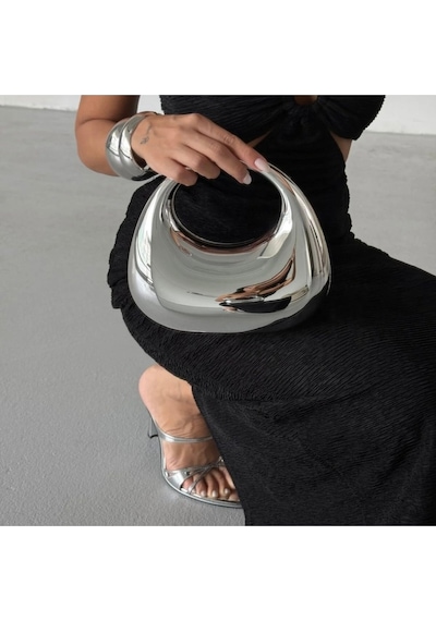 Öznora Mirror Model Şık Abiye Çanta Gümüş
