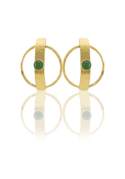Kadir Jewellery 22 Ayar Altın Kaplama Vintage Küpe -el İşçiliği Ve Hipoalerjenik Küpe Yeşil 30540657