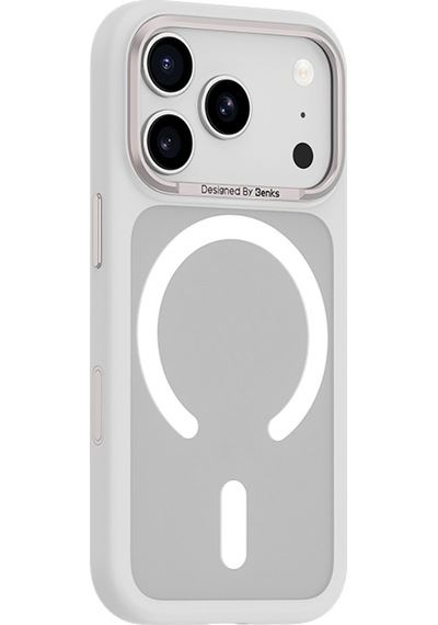 Apple Uyumlu iPhone 17 Pro  Kılıf M-safe Şarj Özellikli Benks Mist C-magnet Kapak Beyaz Beyaz
