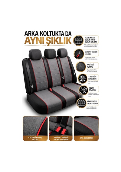 Seat Toledo Uyumlu Jakar Arabiyeli Oto Koltuk Kılıfı Airbag Uyumlu Lüks Seri Tam Set 47494515