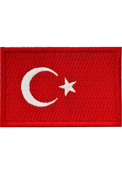 Türk Bayrağı Patch Kırmızı Nakış