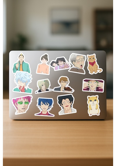 Saiki Kusuo Sticker Paketi 20 Adet Çok Renkli