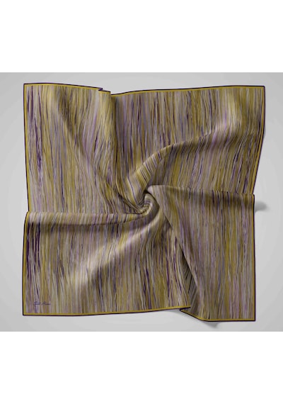 Silk Home Twill İpek Eşarp 11484-46 Yağ Yeşili, Morcivert, Mor, Lila, Yeşil