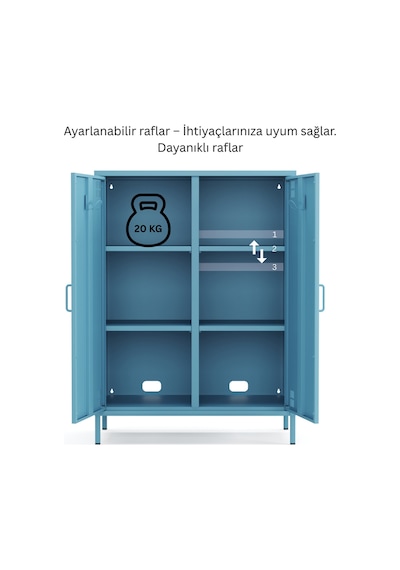 Pera Metal Dolap 2 Kapılı 80,50 X 40 X 109,50 Cm - 9 Renk Seçeneği Bulunmaktadır Ral 5024 Mavi Pera Metal Dolap 2 Kapılı 80,50 X 40 X 109,50 Cm - 9 Renk Seçeneği Bulunmaktadır Ral 5024 Mavi