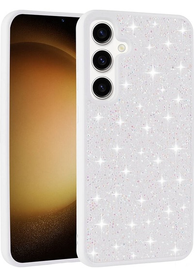 Galaxy S24 Plus Kılıf Parlak Taşlı Tasarım Zore Pırlanta Kapak Gri