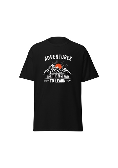 Wildstyle Adventures Are The Best Way To Learn Baskılı Kamp Doğa Unisex Pamuklu Tişört Siyah