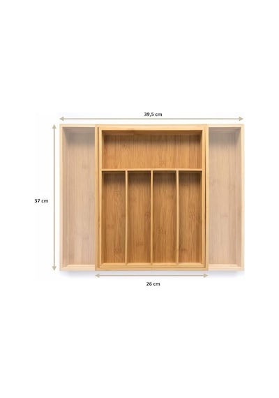 Deconox 7 Bölmeli Bambu Kaşıklık Antibakteriyel Çekmece İçi Düzenleyici Organizer / Doğal Ahşap, Şık Ve