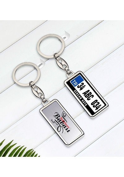 Kişiye Özel Plakalı Babaların Babası Çift Taraflı Metal Krom Anah N11.5083