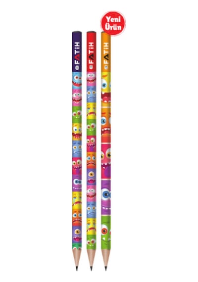 Kurşun Kalem 1 Adet Desenli Silindir Kırılmaya Karşı Dayanıklı Emoji