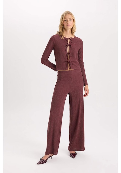 DeFacto Wide Leg Geniş Bol Paça Esnek Belli Basic Düz Bürümcük Pantolon D6300AX24AUBR115