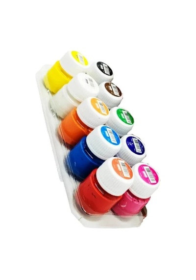 10 Renk Guaj Boya Seti 35x50 Tuval İpek Fırça Seti 10x20 Ml Çok Renkli