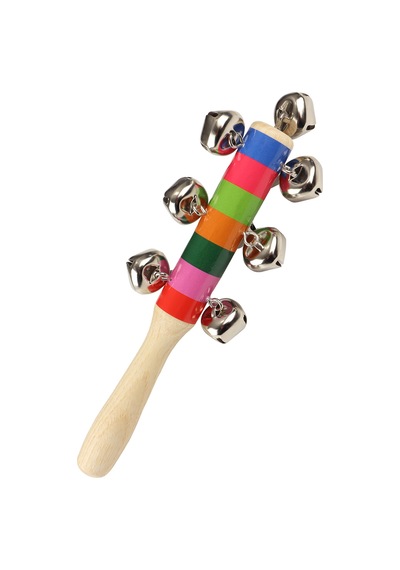Jwin Jzs-101 Metal Zilli Ahşap Marakas - Saplı El Zili