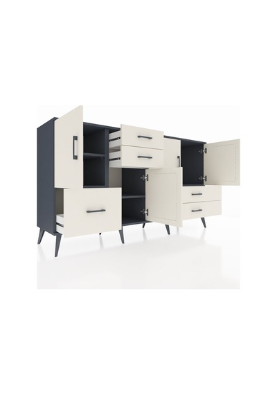Hyperion Konsol 4 Raflı 5 Çekmeceli 4 Kapaklı 176x44x99 Antrasit- Antrasit-aytaşı Hyperion Konsol 4 Raflı 5 Çekmeceli 4 Kapaklı 176x44x99 Antrasit- Antrasit-aytaşı