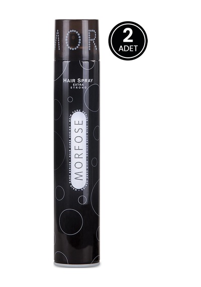 Morfose Saç Spreyi Extra Strong 2 X 400 Ml Siyah Uzun Süre Sabitleme Parlak Canlı Görünüm