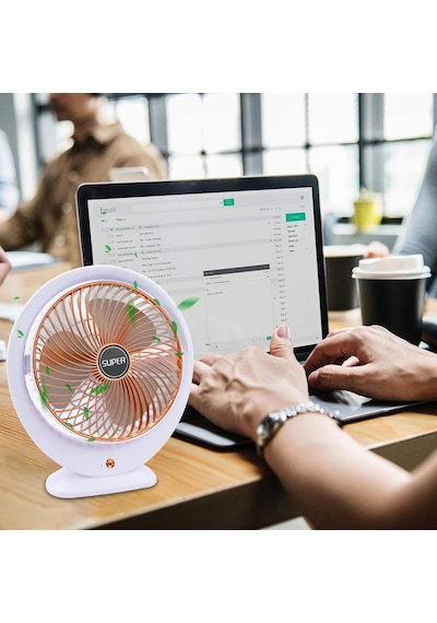 Ayrex Usb Masa Vantilatörü Elektrikli Mini Masa Vantilatörü 3 Hız Ayarlanabilir Güçlü Rüzgar 360 Döndürme