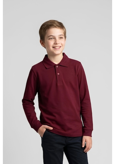Modanino Erkek Çocuk %100 Pamuk Ve Okul Tarz T-shirt 6-16 Yaş 12798mrt Bordo