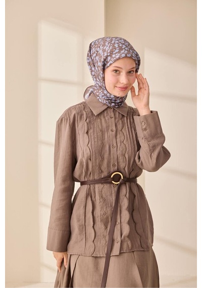 Silk Home Neşe Desen Aura Eşarp Duman