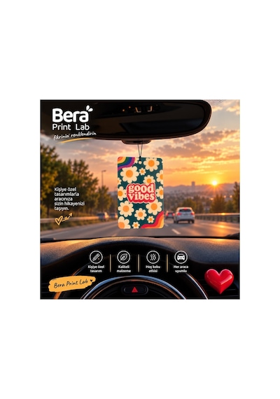 Bera Print Lab 4 Lü Dekoratif Araç Kokusu Seti Love, Good Vibes, Papatya Ve Retro Tasarımlı Dikiz Aynası Asmalı Oto Kokusu Çok Renkli - 941112650 Bera Print Lab 4 Lü Dekoratif Araç Kokusu Seti Love, Good Vibes, Papatya Ve Retro Tasarımlı Dikiz Aynası Asmalı Oto Kokusu Çok Renkli - 941112650