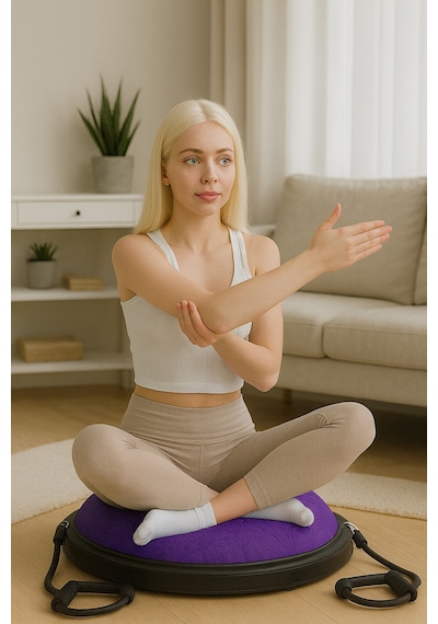 Evapera Yeni Nesil Modern Uluslararası Standartlarda Denge Mobilite Pilates Bosu Ball Aleti Topu 58cm Mor