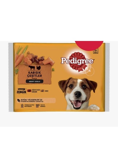 Pedigree Etli Seçenekleri 4'lü Poşet Köpek Paket Yaş Mam 400 G