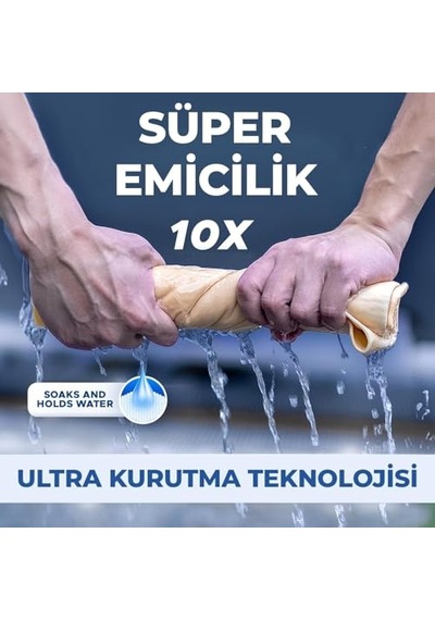 Mıclo Cleanıng 50x60cm - Premium Oto Araç Kaporta, Cam Kurulama Sentetik Güderi Bez Çizmez, Leke Bırakmaz Açık Indigo