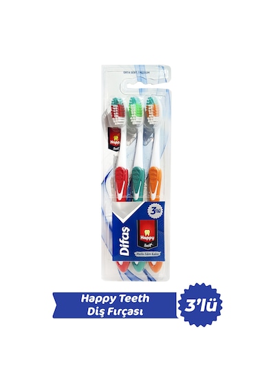 Happy Teeth Diş Fırçası Orta Sert 3'lü