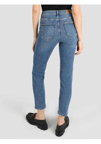 Colin's 703 Carla Slim Fit Normal Bel Düz Paça Mavi Kadın Pantolon CL1063468_Q1.V1_DN00256
