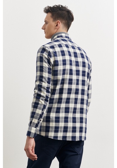 AC&Co / Altınyıldız Classics Erkek Lacivert-Bej Slim Fit Dar Kesim Düğmeli Yaka %100 Pamuk Kareli Oduncu Gömlek 4A2023100177LBJXL Lacivert - Bej AC&Co / Altınyıldız Classics Erkek Lacivert-Bej Slim Fit Dar Kesim Düğmeli Yaka %100 Pamuk Kareli Oduncu Gömlek 4A2023100177LBJXL Lacivert - Bej