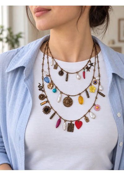 Bohem Chakra - Çakra Renkli Charm Ultra Detaylı 3 Lü Kolye Seti 45+5 / 50+5 / 55+5 Cm 316l Paslanmaz Çelik Bohem Chakra - Çakra Renkli Charm Ultra Detaylı 3 Lü Kolye Seti 45+5 / 50+5 / 55+5 Cm 316l Paslanmaz Çelik