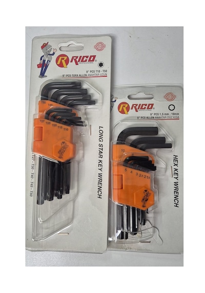 Ht- Rico L Allen Takımı Ve Torx Alyen Takımı Kısa 18 Parça