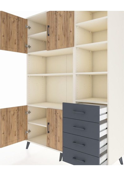 Hyperion Dolap 9 Raflı 4 Çekmeceli 4 Kapaklı 132x44x195 Aytaşı-çam/antrasit Atlas Çam/antrasıt Hyperion Dolap 9 Raflı 4 Çekmeceli 4 Kapaklı 132x44x195 Aytaşı-çam/antrasit Atlas Çam/antrasıt