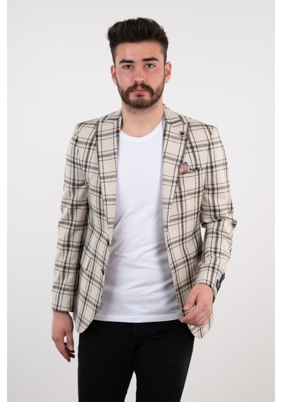 Sir Kareli Regular Fit Erkek Tek Ceket(434102389)
