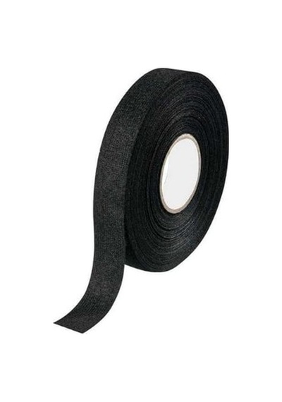 Tekstil Dokulu Siyah Bant, 18mm X 10m, Güçlü Yapışkanlı Kablo Sarma