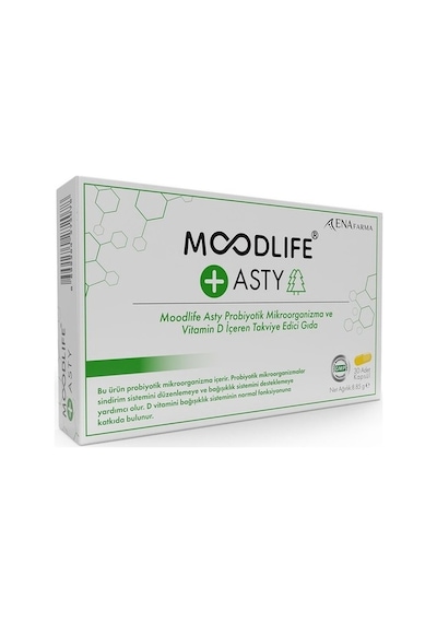 Moodlife Asty Probiyotik Ve Vitamin D İçeren Takviye Edici Gıda 30 Kapsül