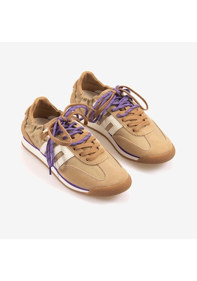 Back70 Kadın Bağcıklı Süet Spor & Sneaker Ayakkabı A26 Taba